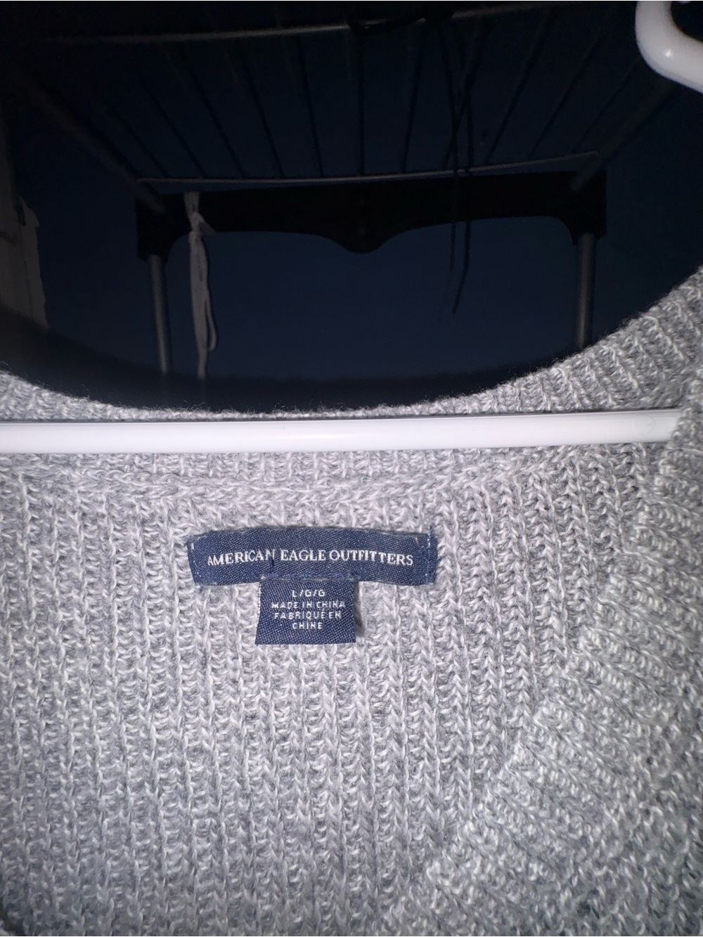 American Eagle Outfitters Light Gray Crewneck Knit Sweater